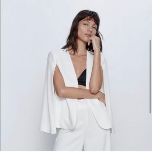 Zara cape. White. XS. NWT.